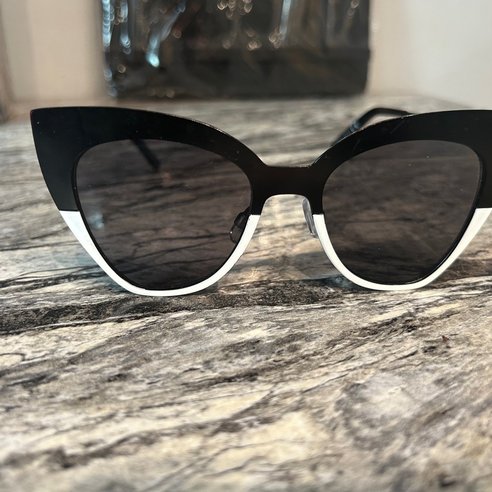 Aldo Black and White Cat-Eye Sunglasses